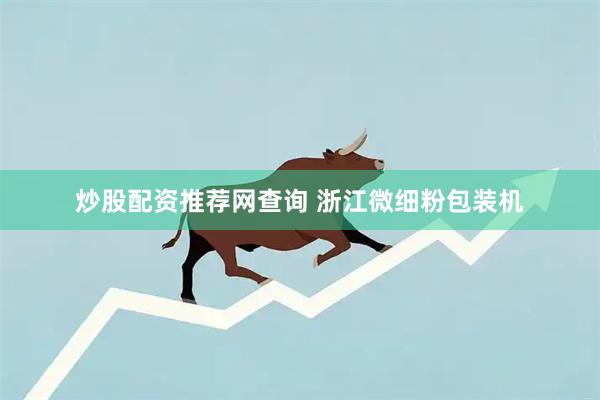 炒股配资推荐网查询 浙江微细粉包装机