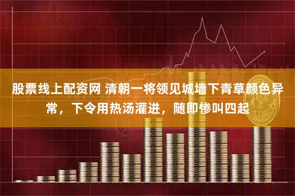股票线上配资网 清朝一将领见城墙下青草颜色异常，下令用热汤灌进，随即惨叫四起